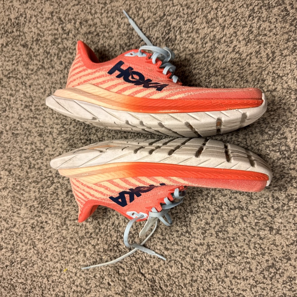 Hoka Mach 5 Running Shoes Womens 8 Orange Peach Blue Athletic Sneakers 1127894 - Picture 3 of 8